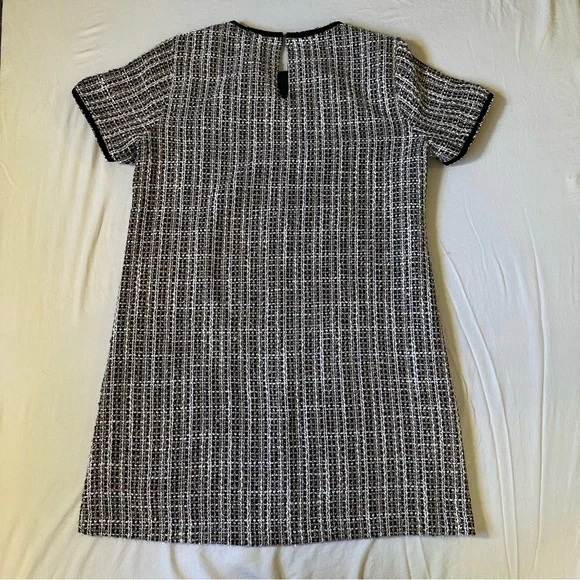 CeCe Black Tweed Mini Dress Sz 12 Dark Academia, preppy, workwear, Blair Waldorf - Picture 6 of 10